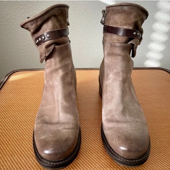 A.S. 98 Brown Leather Ankle Boots Studded Straps & Chunky Heel Size EU 40 - Picture 8 of 14